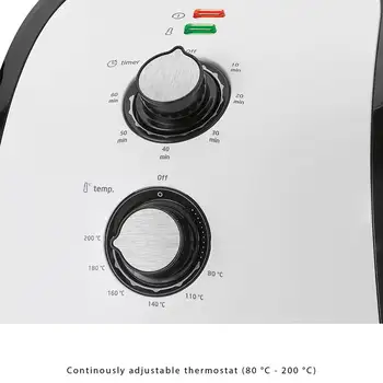 Clatronic FR 3667 H-Fryer bez olej horúci vzduch, kapacitou 2,2 L, termostat a časovač 60 min., 1500W