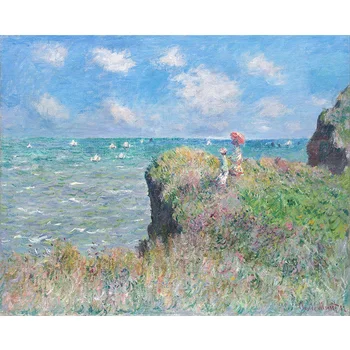 Claude Monet Plátno Na Maľovanie Clifftop Chodiť Na Pourville Plagáty Vytlačí Quadros Wall Art Obraz Obývacia Izba Domova Cuadros