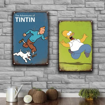 CLINT Filmy Plagát Kovové Znamení Retro Tintin Cristal Tin Značky Kovové Maľovanie Na Babyroom Spálňa Muž Jaskyne Domov Stenu Decor