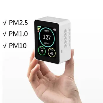 CO2 PM2.5 PM1.0 Bez Bezdrôtový Koncentrácia Plynov Farebný Displej TFT Usb na Nabíjanie Inteligentných Atmosfére Oxidu Uhličitého Detektor