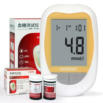 CONTEC KH-100 hladiny Glukózy v Krvi Monitor Zdravia Pomoci Glucometer 50PCS Testovacie Prúžky Lancets Auta Cukru v Krvi Meter Diabetes Tester