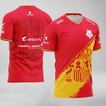 CSGO Dota2 LoL Esports Hráč Jersey Jednotné G2 Španielsko Jersey Prispôsobené názov Fanúšikov Tričko Muži Ženy Vlastné ID Tee Tričko