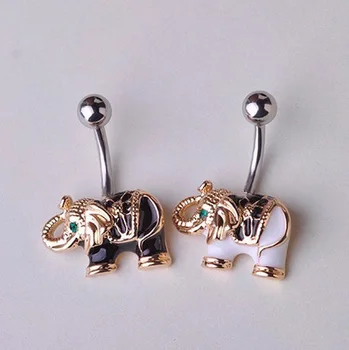 Cute Elephant Telo Šperky Colar Lesklý Smalt Ženy Percing Doplnky, Módne Esmalte Piercing Šperkov Zlato Pirsing Bijoux VAZ
