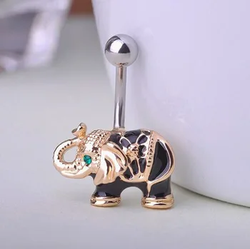 Cute Elephant Telo Šperky Colar Lesklý Smalt Ženy Percing Doplnky, Módne Esmalte Piercing Šperkov Zlato Pirsing Bijoux VAZ
