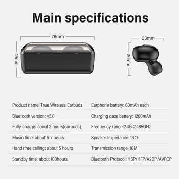 DACOM T8 Bezdrôtové Slúchadlá Basy Bluetooth 5.0 Slúchadlá Vodotesné Mini Pravda Tws Slúchadlá s Power Bank LED Displej PK i12 tws