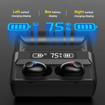 DACOM T8 Bezdrôtové Slúchadlá Basy Bluetooth 5.0 Slúchadlá Vodotesné Mini Pravda Tws Slúchadlá s Power Bank LED Displej PK i12 tws