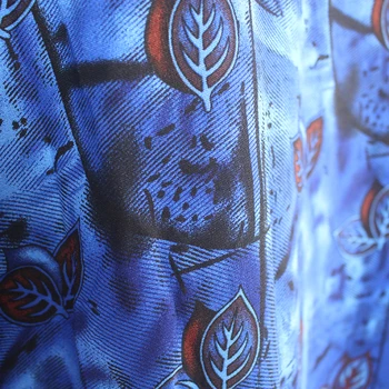Dashikiage Nový Príchod Módne Letné Afriky Šaty Pre Ženy Kvetinový Tlač Modrá Z Čistej Bavlny Krátky Rukáv Maxi Šaty Pre Ženy