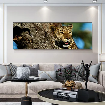 DDHH Moderný voľne Žijúcich Zvierat Tiger Na BigTree Wall Art Plátno Plagáty, Obrazy a vzory, Obrázky, Obývacia Izba Domova