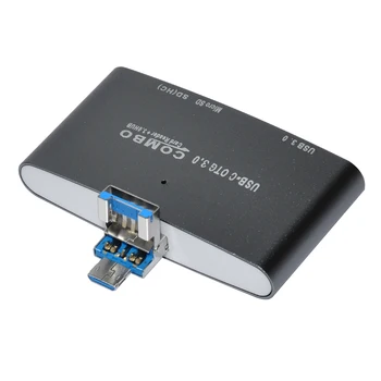 DeepFox 2 v 1, USB 3.0 Hub, Micro USB OTG Hub Multi USB Rozbočovač SD/Micro SD Card Reader Nabíjací Port Pre PC Tablet Android
