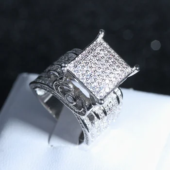 Deluxe Sľub Pripraviť Zirkón Prstene pre Ženy a Mužov, Svadobné Šperky Darček
