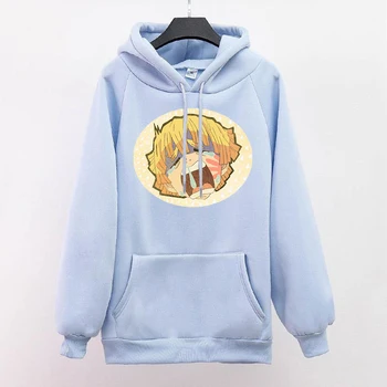 Demom slayer Hoodie Plus Veľkosť Zenitsu Pút Mikina Streetwear Nový bežné základné tlač Anime Mikina Meme Módne hoodies