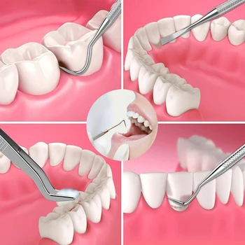 Dentálna Hygiena Tool Kit Zubár zubného kameňa Škrabka Scaler Zubné Zariadenie Kalkul Plaque Remover Zuby Čistenie Ústnej Starostlivosti Nástroj 4,5 ks