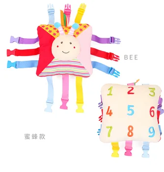 Deti Baby Plnené Bavlna Puzzle Tlačidlo Pracky Zodpovedajúce Hračka Kognitívne Farba Písmeno, Symbol Dieťa Cartoon Zvierat Plyšové Hračky Bábiky
