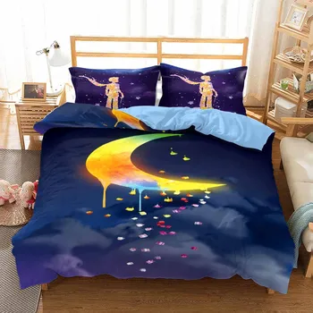 Deti Cartoon Perinu Nastaviť 3D Malý Princ Vytlačené posteľná bielizeň Set Prikrývka Cumlík Kryt Posteľná Bielizeň jednoduché Dvojité Kráľovná Pillowcas