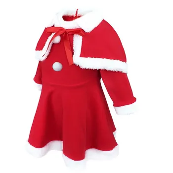 Deti, Dievčatá, Vianočné Šaty Santa Claus Cosplay Kostým, Šaty so Šatkou Klobúk Oblečenie Vianočné Kostýmy pre Deti, Dievčatá Oblečenie