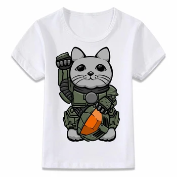 Deti Oblečenie Tričko Halo Master Chief Halo Cat T-shirt pre Chlapcov a Dievčatá Batoľa Košele Tee oal182