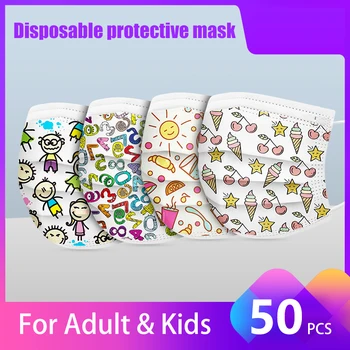 Detské Jednorazové Cartoon Maska Tri Vrstvy Jednorazové Chirurgické Masky detský Tlačený Lekárske Maska s ucho gumy
