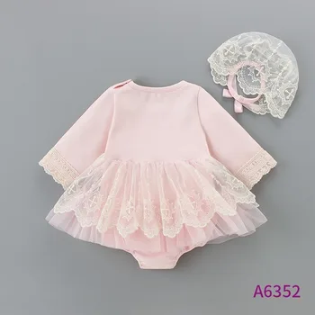 Detské Oblečenie 2020 Jeseň Nové Baby One-Piece Suit Sladká Princezná Dieťa Čipky Romper Plazenie Oblečenie Baby Girl Romper
