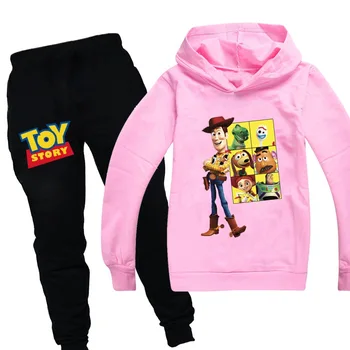 Dievča Chlapci Jar Jeseň Toy Story Cartoon Športové vyhovovali 2 ks Tepláky detské Odevy súpravy 100-170cm Ležérne oblečenie mikiny+Nohavice
