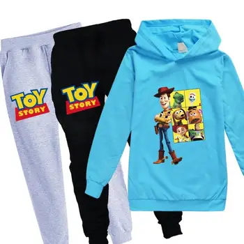 Dievča Chlapci Jar Jeseň Toy Story Cartoon Športové vyhovovali 2 ks Tepláky detské Odevy súpravy 100-170cm Ležérne oblečenie mikiny+Nohavice