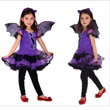 Dievčatá, Cosplay Kostýmy pre Deti Čarodejnice Šaty Oblečenie Halloween Kostýmy Darčeky pre Dievča S Klobúkom Party Šaty