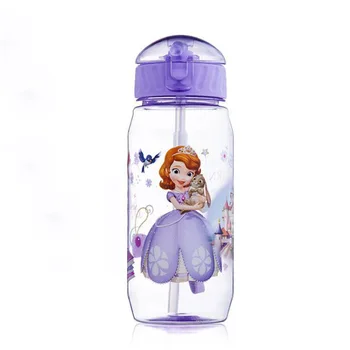 Dievčatá Kreslených princezná Mickey Minnie Mouse vody poháre S slamy chlapcov disney študent vonkajšie Pitnej fľaša na vodu deti darček