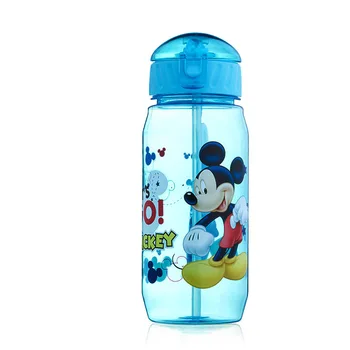 Dievčatá Kreslených princezná Mickey Minnie Mouse vody poháre S slamy chlapcov disney študent vonkajšie Pitnej fľaša na vodu deti darček