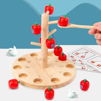 Dieťa Montessori Digitálne Apple Tree Výchova Matematika Hračky Deti Sa Učia Digitálne Klip Korálky Zručností Raného Vzdelávania Hra