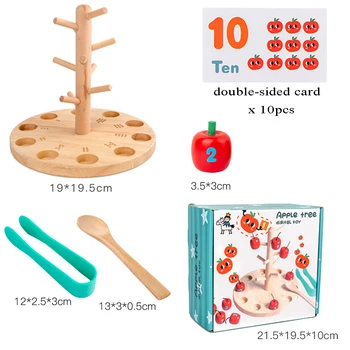 Dieťa Montessori Digitálne Apple Tree Výchova Matematika Hračky Deti Sa Učia Digitálne Klip Korálky Zručností Raného Vzdelávania Hra