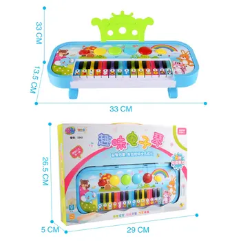 Dieťa predškolského Vzdelávania Puzzle Klavír, Hudobná Hračka Detí Multifunkčné 24 Tlačidlo Candy Klávesnice