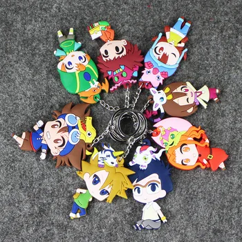 Digimon Monster AdventureKeychains Prívesok prívesok na PVC Llavero Colgante Zvierat de Juguete 8 ks/set Vianočný darček 7-8.2 cm