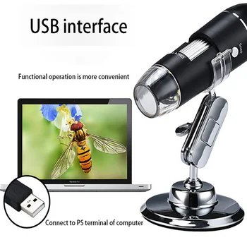 Digitálny USB Mikroskop 8 LED Nastaviteľné Endoskopu Kamera Elektronické Stereo zväčšovacie sklo 500/1000/1600X