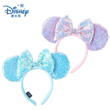 Disney 3D Mickey Minnie Uši Disneyland Vlasy Hoop Kráska A Zviera hlavový most Strane pokrývky hlavy Dievča Hračky Narodeninovej Párty Dekorácie