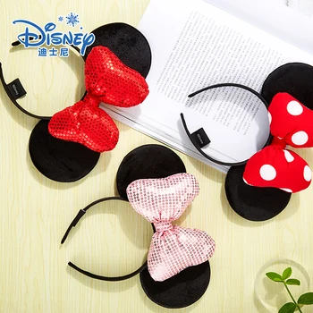Disney 3D Mickey Minnie Uši Disneyland Vlasy Hoop Kráska A Zviera hlavový most Strane pokrývky hlavy Dievča Hračky Narodeninovej Párty Dekorácie