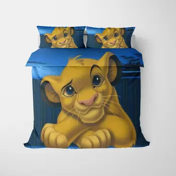 Disney Lion King Simba posteľná bielizeň Nastaviť Cartoon Chlapec Posteľná Bielizeň Jeden Twin Veľkosť Obliečky Cumlík kryt Deti Teen Prikrývky Dary