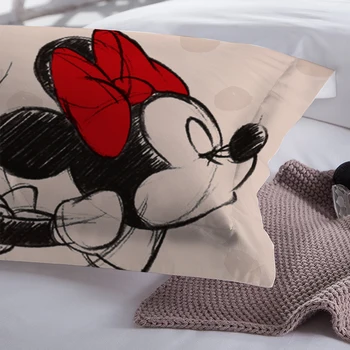 Disney Mickey Minnie Mouse Posteľná Bielizeň Nastaviť Deti Deti Disney Kreslené Perinu Obliečky Na Vankúše Twin Plný Kráľovná King Size Posteľ Sady