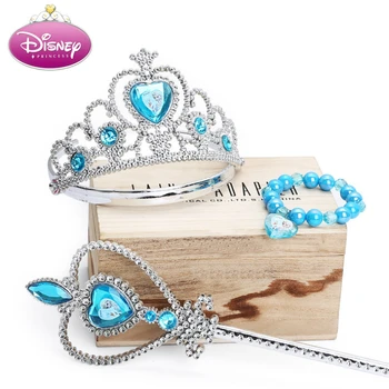 Disney Mrazené Princezná Elsa Anna Srdce Koruny Prútik Náušnice, Prsteň pre Dievčatá Darček k Narodeninám Disney make-up Set