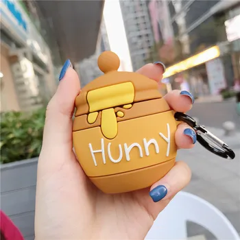 Disney Pre Apple AirPods 1 2 Honey Pot 3D animovaný Prípade Airpods Plnenie Box Mäkká Silikónová Slúchadlá do uší Ochranný Kryt