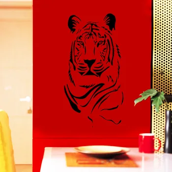 DIY Black Tiger Samolepky na Stenu 3D Tvorivé Vymeniteľné Vinyl umenie Obtlačky Domova Žijúcich Zvierat, Obývacej Izby, Spálne Dekorácie