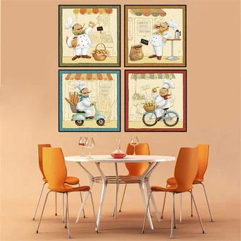 Dobré jedlo, dobrý život kaviareň reštaurácia stenu obrázok roztomilý variť plátno na maľovanie kuchyne plagát vytlačí sporák plátno na maľovanie HD0261