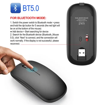 Dobíjacia Bezdrôtová Myš USB Duálny Režim Herných Myší pre PC Gamer Notebook @M23