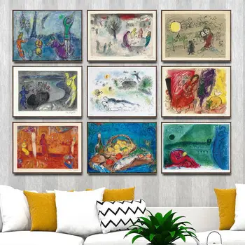 Domáce Dekorácie Umeleckých obrazov na Stenu pre Obývacia Izba Plagát, Tlač Plátno Potlače Paintingsn ruskej Marc chagall 4