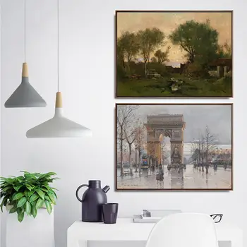 Domáce Dekorácie Umeleckých Obrazov Na Stenu Vzad Obývacia Izba Plagát, Tlač Na Plátne Obrazy Francúzskych Eugene Galien Laloue