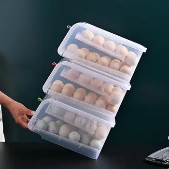 Domáce Vajcia Obal Kuchyňa Chladnička Double-layer Úložný Box Vajcia Racku, Automatická Koľajových Úložný Box