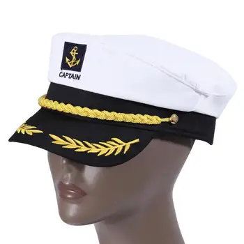 Dospelých Jachta Loď Loď Námornícky Kapitán Kostým Klobúk Spp Navy Marine Admirál Vyšívané Kapitána Spp (Biela)