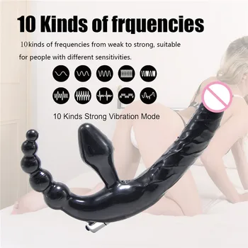 Double Penetrácia 10 Rýchlosť Análny Vibrátor Sexuálne Hračky pre Ženy, Strapon Dildo Vibrátor pre Páry Erotické Intímne Tovaru