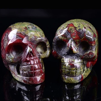 Dragon Blood Stone Reiki Crystal Skull Uzdravenie Živé Kostry Socha Dekor