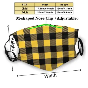 Drevorubač - Žltá / Čierna Nové 3D Masku na Tvár Ochranné Pokrýva Výstroj Umývateľný Opakovane Priedušná Facemask Zloženie Vzor