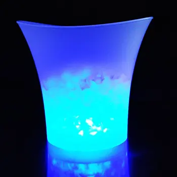 Drop Shipping 5L Vodotesný LED Farby Plastové Ľadové Vedro Barov, nočných klubov LED Svetlo, Až Šampanským Pivných Vedro Bary