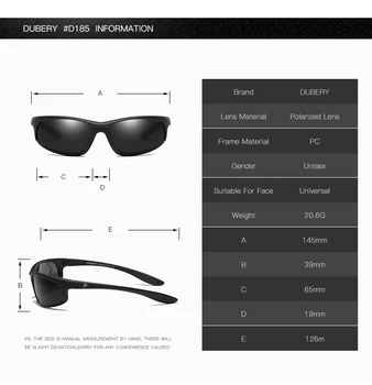 DUBERY Dizajn Značky Mužov Polarizované slnečné Okuliare Jazdy Rybárske Odtiene Cool Módne Slnečné Okuliare Pre Mužov Zrkadlo Okuliare Okuliare UV400